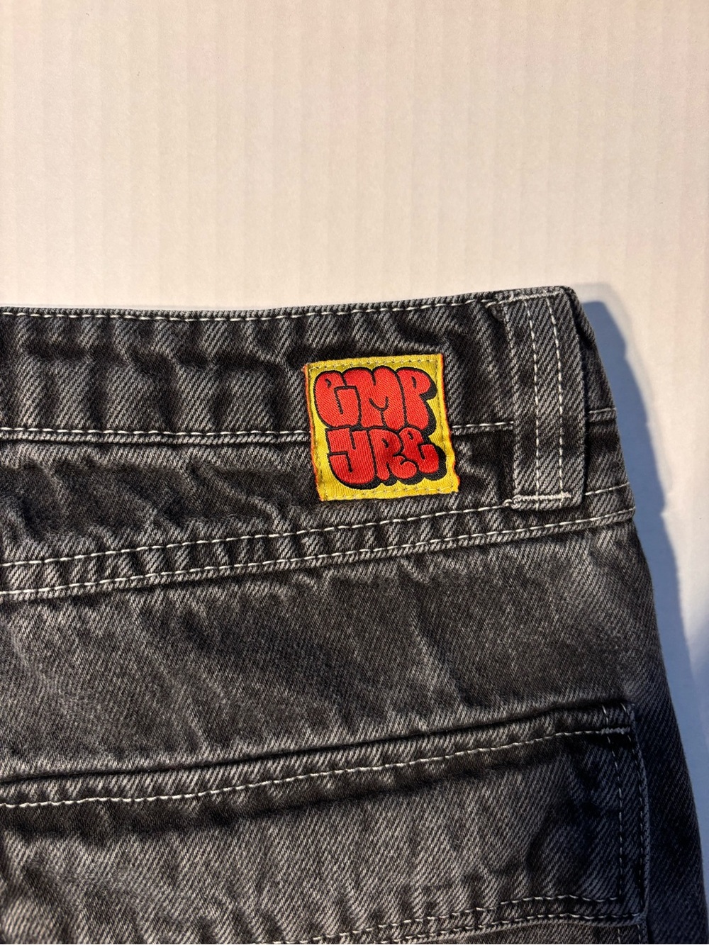 Vtg Empyre Double Knee Cargo Y2K Skater Grunge Black Acid Wash Denim Jeans Sz 30 - Picture 8 of 12